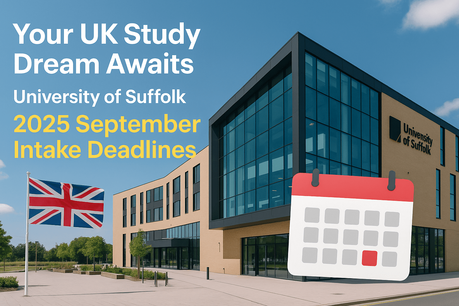 Your UK Study Dream Awaits: University of Suffolk 2025 September Intake Deadlines